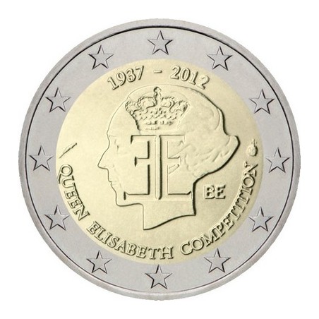 2 Euros Belgique 2012, UNC, 75e anniversaire du Concours musical international Reine Élisabeth de Belgique