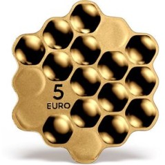 Pièce de 5 euros Lettonie 2018, BE, Nid d'abeille