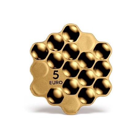 Pièce de 5 euros Lettonie 2018, BE, Nid d'abeille