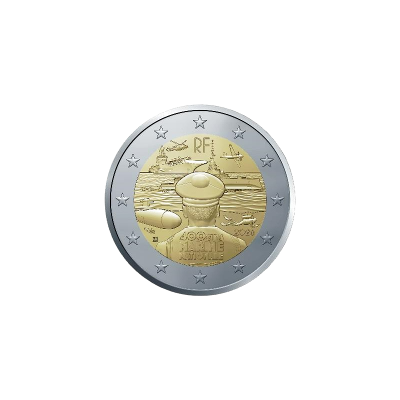 Pièce de 2 euros France 2026, UNC, Les 400 ans de la Marine Nationale