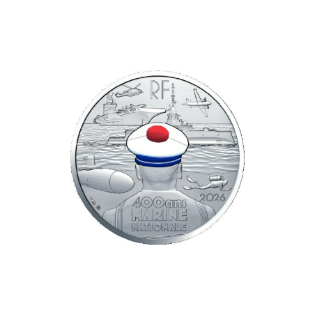 Pièce de 10 euros France 2026,Argent UNC, Les 400 ans de la Marine Nationale