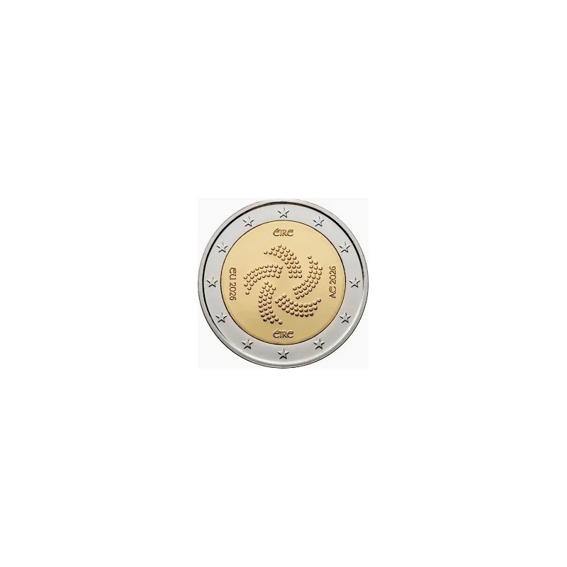 Pièce de 2 euros Irlande 2026, UNC, Présidence du conseil de l'UE Pièce de 2 euros Irlande 2026, UNC, Présidence du conseil de l'UE