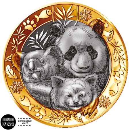 Pièce de 5 euros France 2026, UNC, pandas et koala