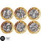 Lot des 6 pièce de 5 euros France 2026, UNC, les animaux du monde