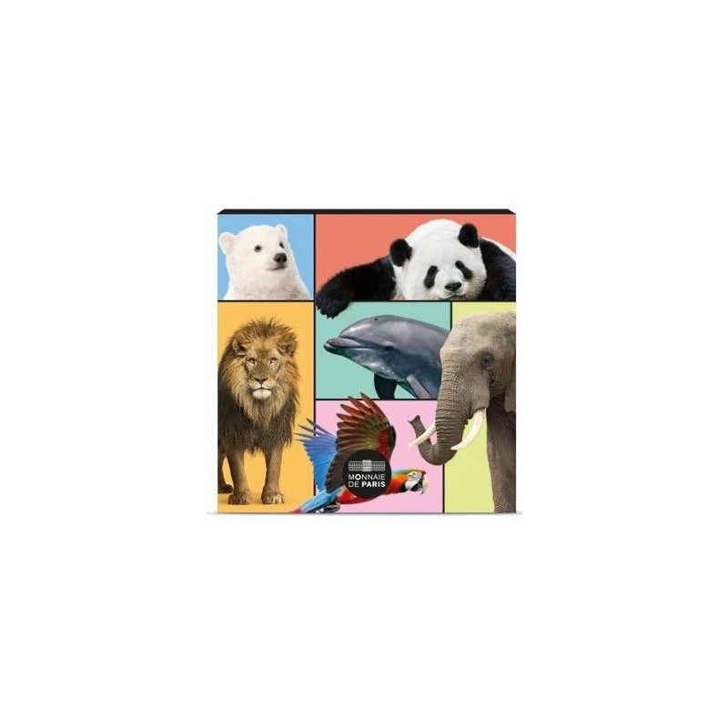 Coffret spécial pour lot des 6 pièces de 5 euros France 2026, UNC, les animaux du monde Coffret spécial pour lot des 6 pièces de 5 euros France 2026, UNC, les animaux du monde