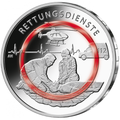 Lot de 5 pièces de 10 € Allemagne 2026 UNC, Pompiers Service Ambulancier (ADFGJ)