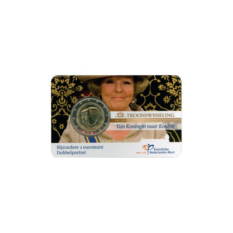 Pièce de 2 euros Pays-Bas 2013, BU, Abdication de la Reine Beatrix et l'accession au trône de son fils, Willem-Alexander