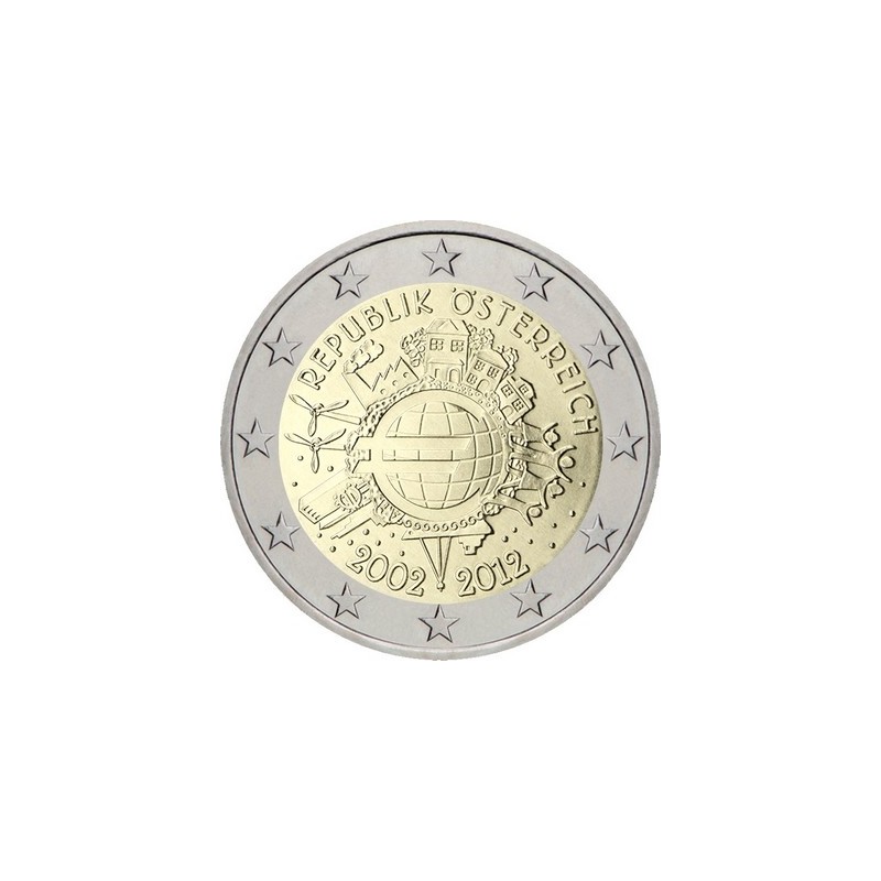 2 Euros Autriche 2012, UNC, 10ᵉ anniversaire de l’€uro