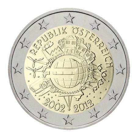 2 Euros Autriche 2012, UNC, 10ᵉ anniversaire de l’€uro