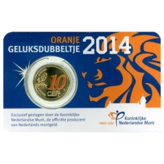Pièce de 10 cents Pays-Bas 2014, BU colorisée, Effigie du roi Willem Alexander