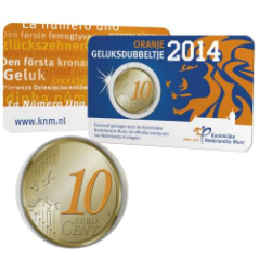 Pièce de 10 cents Pays-Bas 2014, BU colorisée, Effigie du roi Willem Alexander