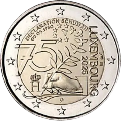 Coffret des 4 pièces de 2 euros Luxembourg 2024 et 2025, BEPI