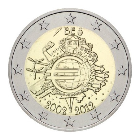 2 Euros Belgique 2012, UNC, 10ᵉ anniversaire de l’€uro