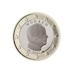 Pièce de 1 Euro Monaco 2007, UNC, Face nationale Prince Albert II