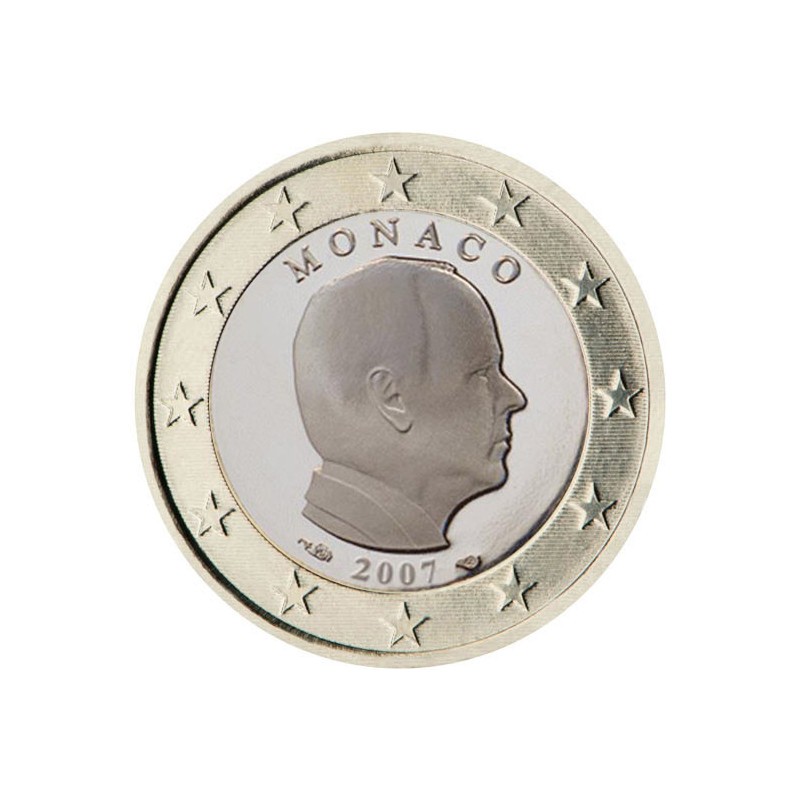 Pièce de 1 Euro Monaco 2007, UNC, Face nationale Prince Albert II