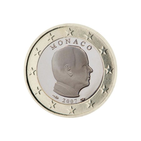 Pièce de 1 Euro Monaco 2007, UNC, Face nationale Prince Albert II