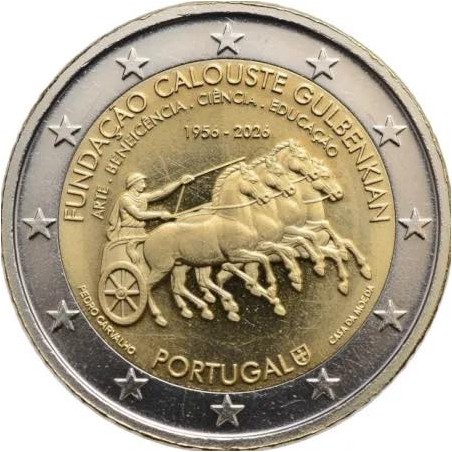 Pièce de 2 euros Portugal 2026, UNC, 70e anniversaire de la Fondation Calouste Gulbenkian