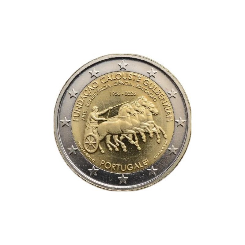 Pièce de 2 euros Portugal 2026, BE, 70e anniversaire de la Fondation Calouste Gulbenkian Pièce de 2 euros Portugal 2026, BE, 70e anniversaire de la Fondation Calouste Gulbenkian