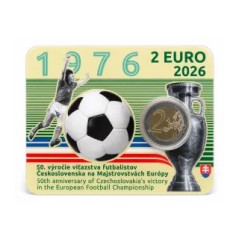 Pièce de 2 Euros Slovaquie 2025, BU, 50e anniversaire de la victoire de l'équipe de football au Championnat d'Europe