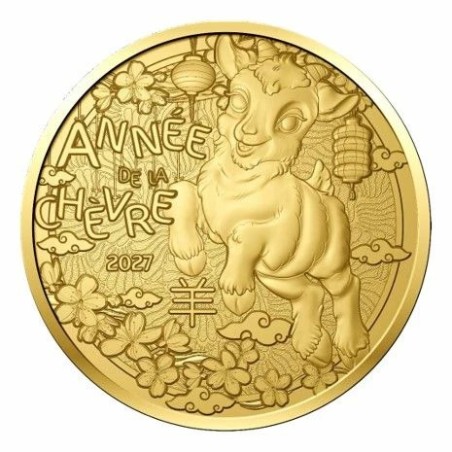 Pièce de 1/4 d'euros 2027 UNC, France, Année de la Chèvre