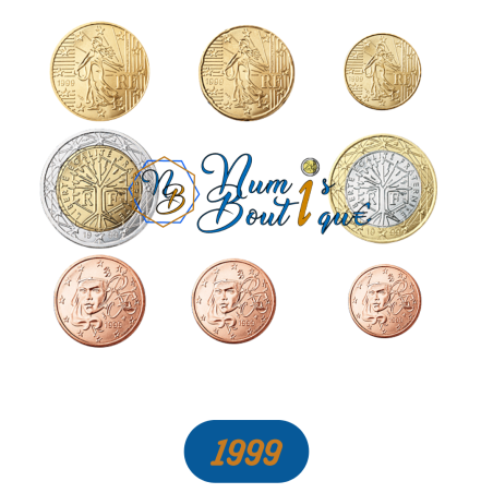 Série 8 pièces France 1999, UNC, Face Nationale