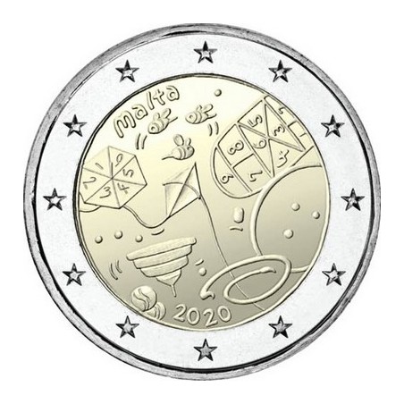 Pièce de 2 Euros Malte 2020, BU, Jeux Games Children in Solidarity