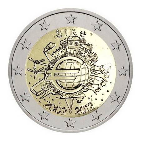 2 Euros Irlande 2012, UNC, 10ᵉ anniversaire de l’€uro