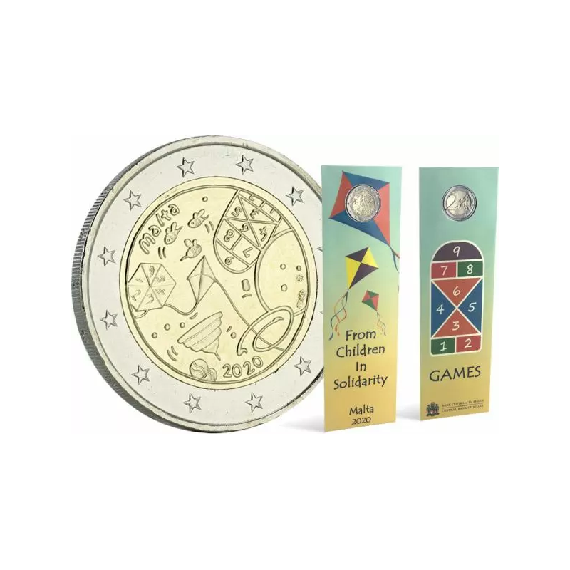 Pièce de 2 Euros Malte 2020, BU, Jeux Games Children in Solidarity