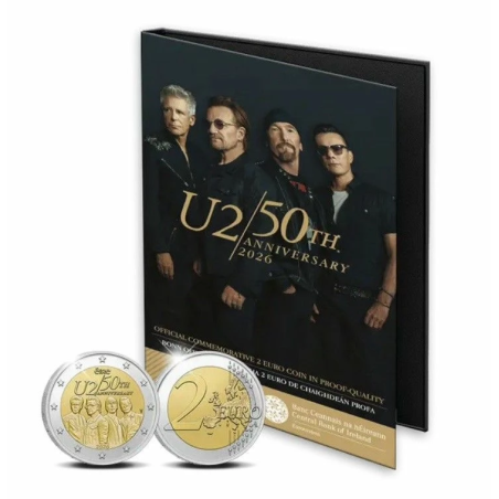 Pièce de 2 euros Irlande 2026, BE, Les 50 ans du groupe U2