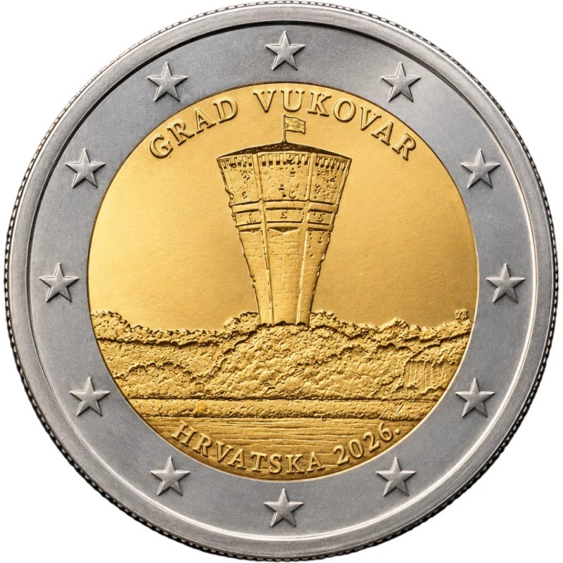Pièce de 2 Euros Croatie 2026, UNC, Ville de Vukovar