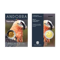 Pièce de 2 euros Andorre 2025, BU, Le Gypaète barbu