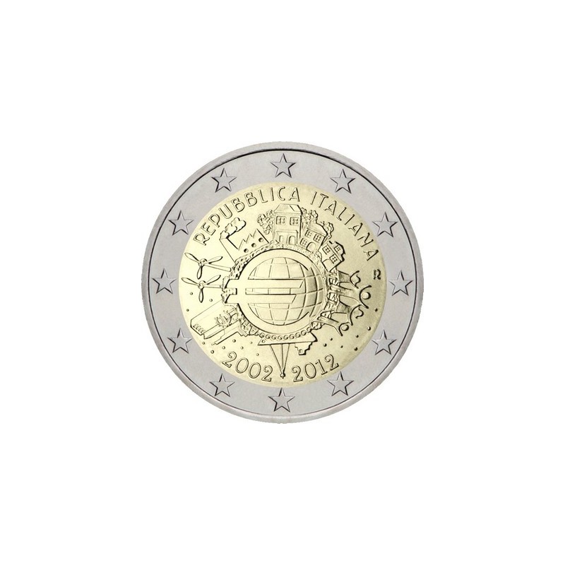 2 Euros Italie 2012, UNC, 10ᵉ anniversaire de l’€uro