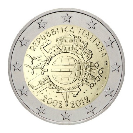 2 Euros Italie 2012, UNC, 10ᵉ anniversaire de l’€uro