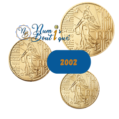 Série de 10, 20 et 50 centimes France 2002, UNC, Face Nationale