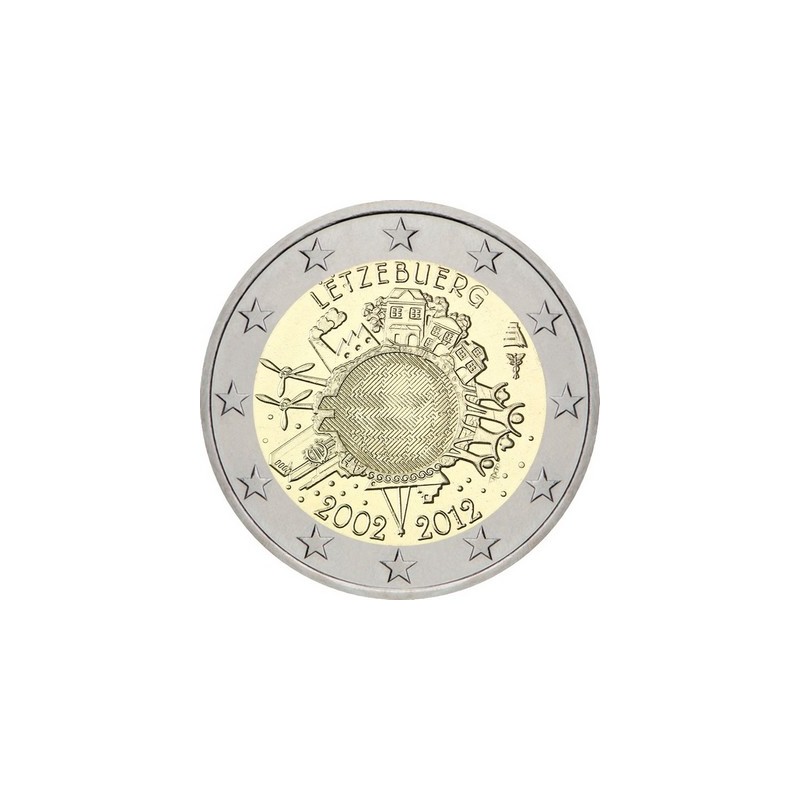 2 Euros Luxembourg 2012, UNC, 10ᵉ anniversaire de l’€uro