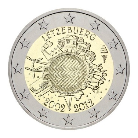 2 Euros Luxembourg 2012, UNC, 10ᵉ anniversaire de l’€uro