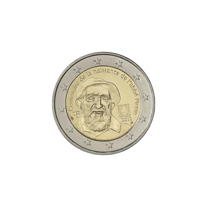 Pièce de 2 Euros France 2012, UNC, 100ᵉ anniversaire de la naissance de « l’Abbé Pierre, Protecteur des pauvres » Pièce de 2 Euros France 2012, UNC, 100ᵉ anniversaire de la naissance de « l’Abbé Pierre, Protecteur des pauvres »