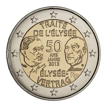 2 Euros France 2013, UNC, 50ᵉ anniversaire du traité de l’Élysée