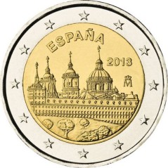 2 Euros Espagne 2013, UNC, Monastère de Saint Laurent de l’Escurial, inscrit au patrimoine mondial de l’UNESCO