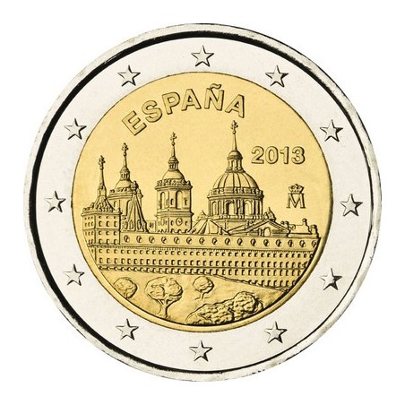 2 Euros Espagne 2013, UNC, Monastère de Saint Laurent de l’Escurial, inscrit au patrimoine mondial de l’UNESCO