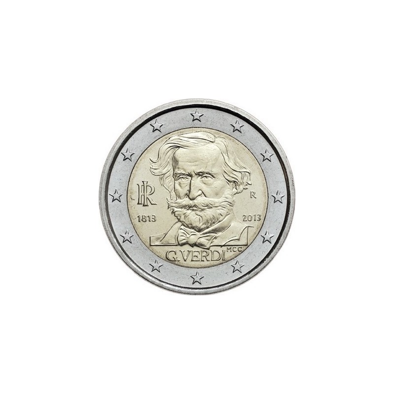 2 Euros Italie 2013, UNC, 150ᵉ anniversaire de la naissance du compositeur italien Giuseppe Verdi