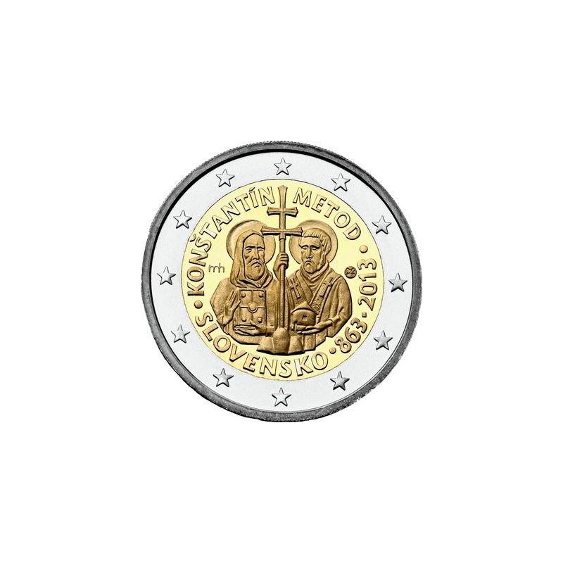 2 Euros Slovaquie 2013, UNC, 1150e anniversaire de la mission des apôtres Cyrille et Méthode en Grande-Moravie