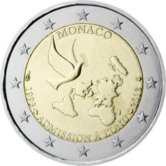 2 Euros Monaco 2013, UNC, 20e anniversaire de l’adhésion de la Principauté à l’ONU