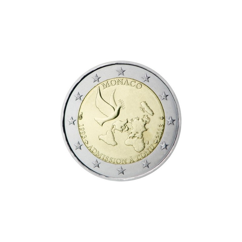 2 Euros Monaco 2013, UNC, 20e anniversaire de l’adhésion de la Principauté à l’ONU