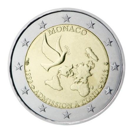 2 Euros Monaco 2013, UNC, 20e anniversaire de l’adhésion de la Principauté à l’ONU