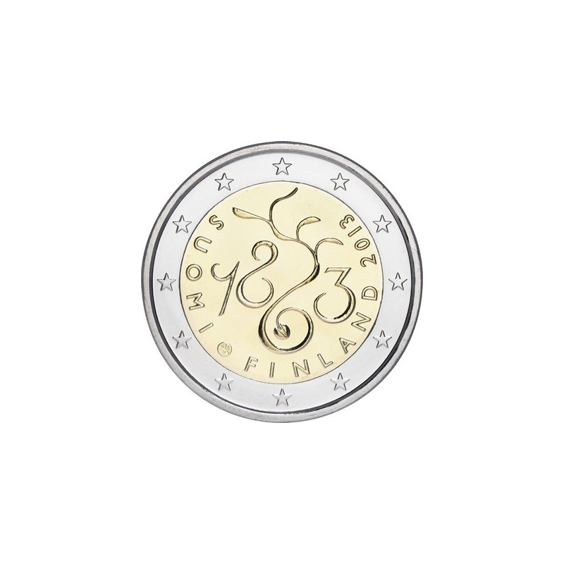 2 Euros Finlande 2013, UNC, 150e anniversaire du Parlement finlandais et du début de la démocratie en Finlande