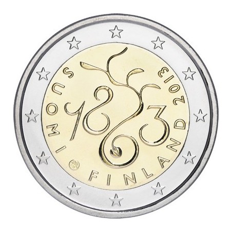 2 Euros Finlande 2013, UNC, 150e anniversaire du Parlement finlandais et du début de la démocratie en Finlande