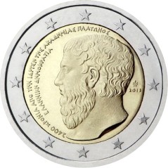 Pièce de 2 Euros Grèce 2013, UNC, 2400ᵉ anniversaire de la fondation de l’Académie de Platon