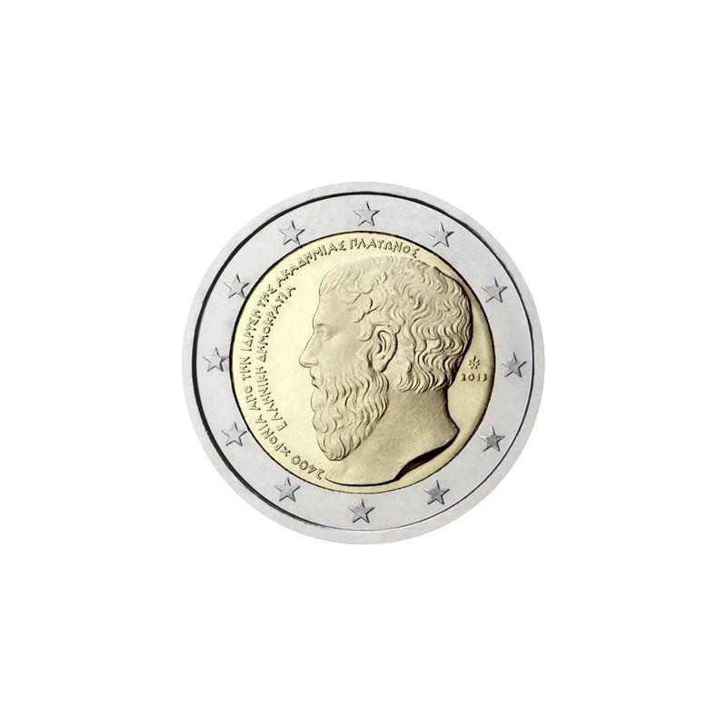 2 Euros Grèce 2013, UNC, 2400ᵉ anniversaire de la fondation de l’Académie de Platon