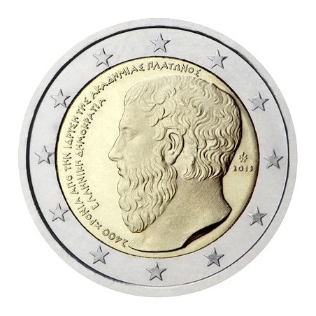 2 Euros Grèce 2013, UNC, 2400ᵉ anniversaire de la fondation de l’Académie de Platon